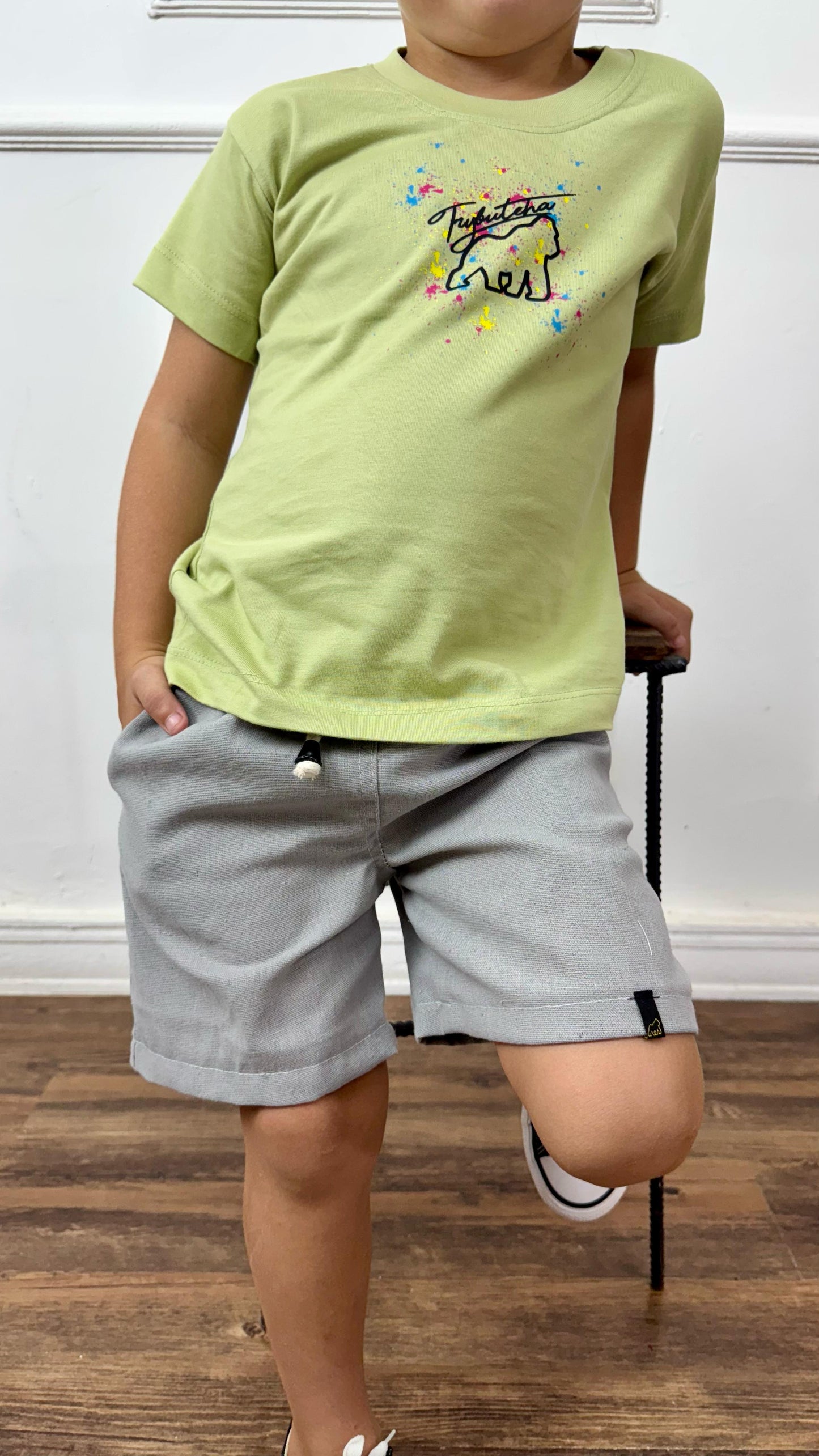 SHORT LINHO CINZA KIDS