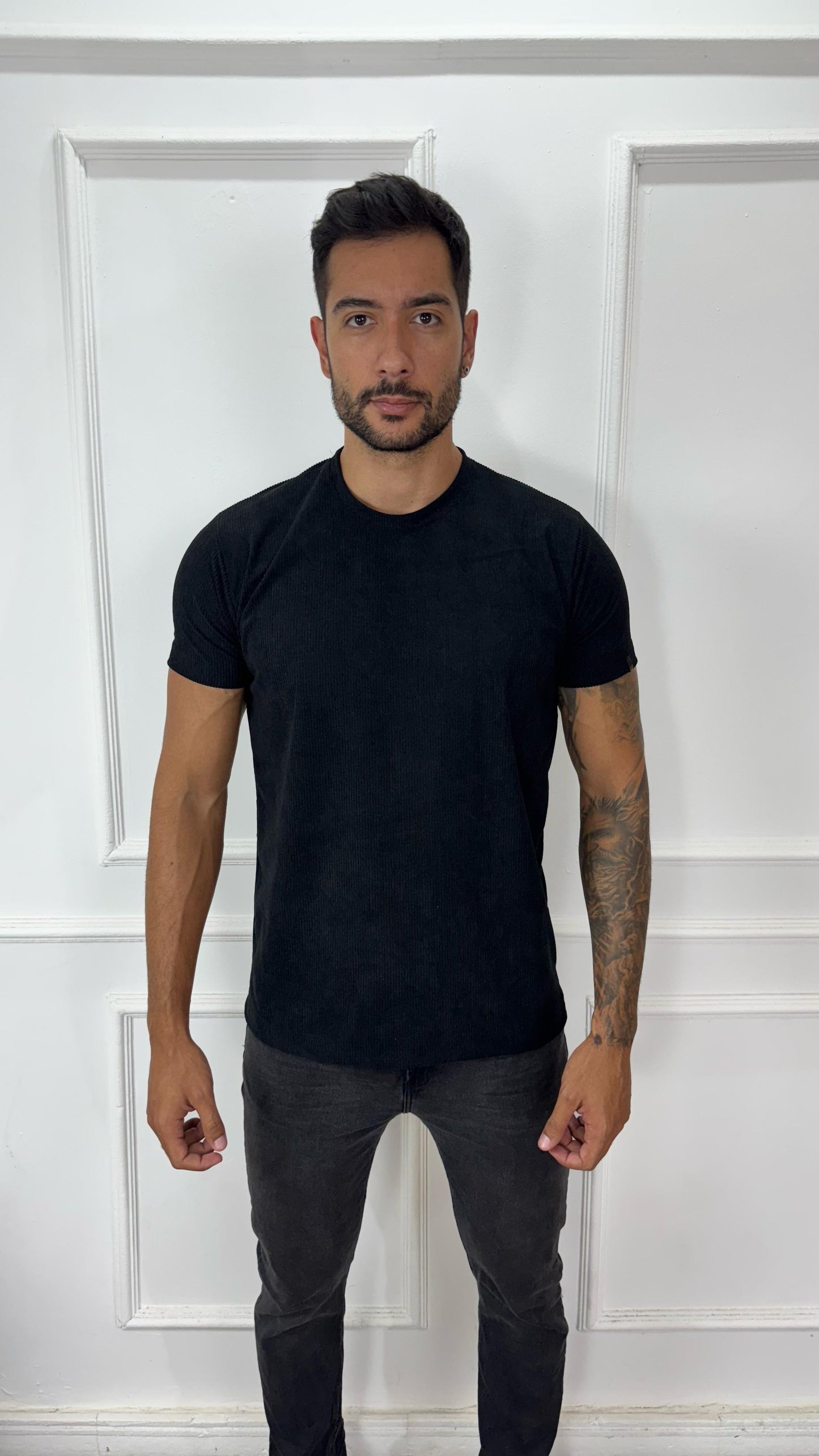CAMISA CANELADO CAMURÇA - PRETA