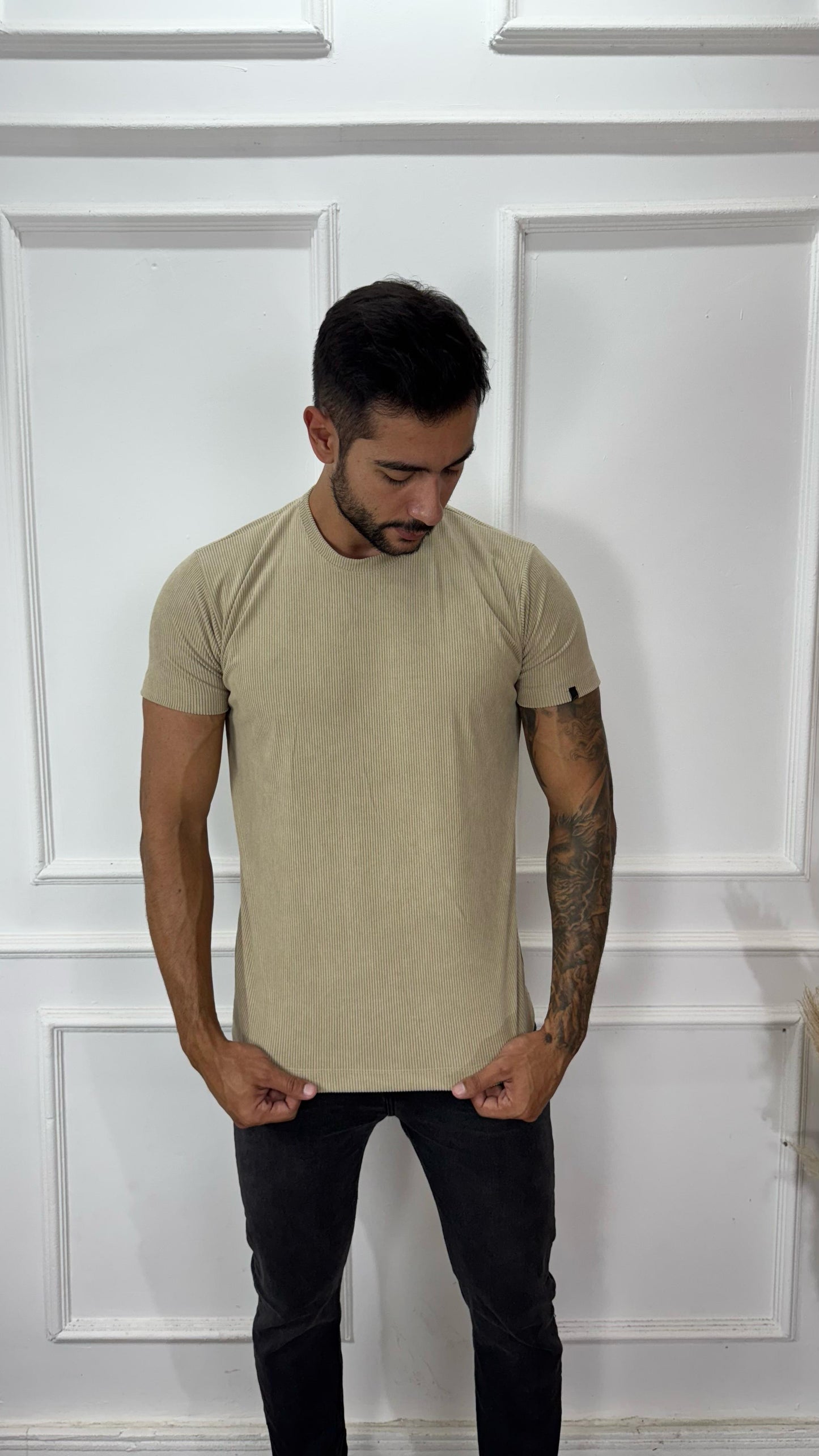 CAMISA CANELADO CAMURÇA - BEGE