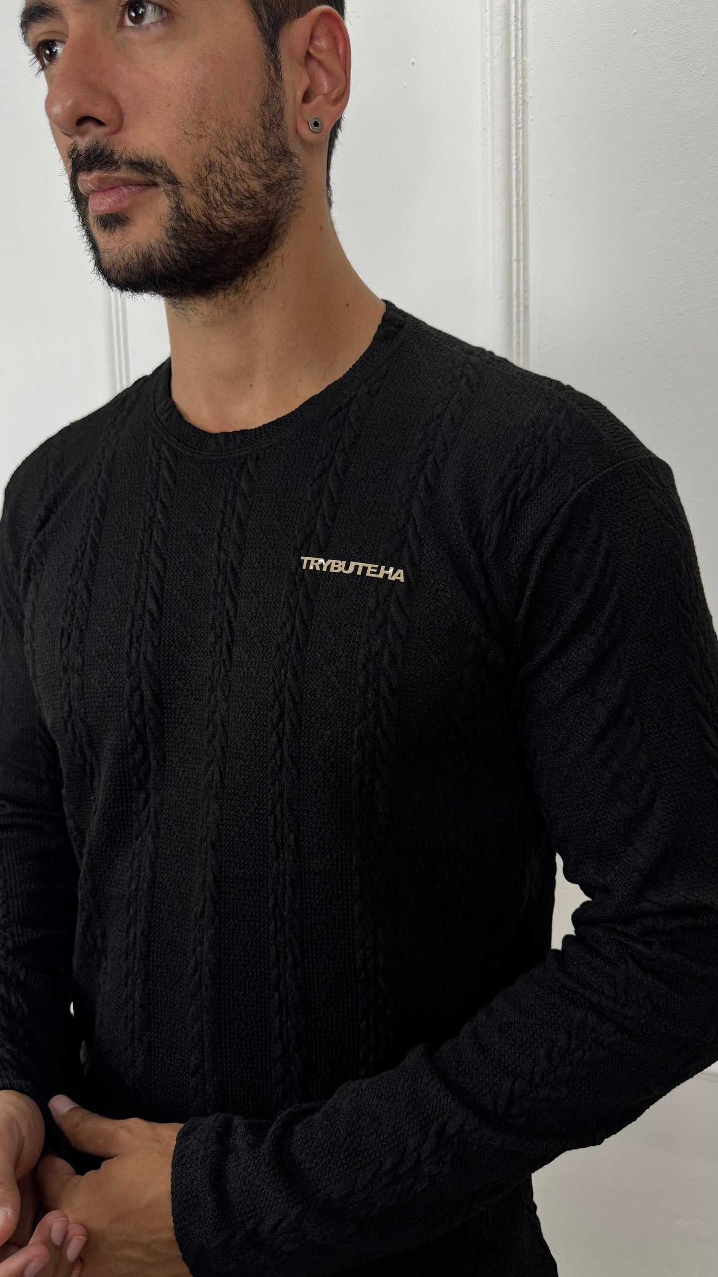 CAMISA MANGA LONGA TRICÔ - PRETA