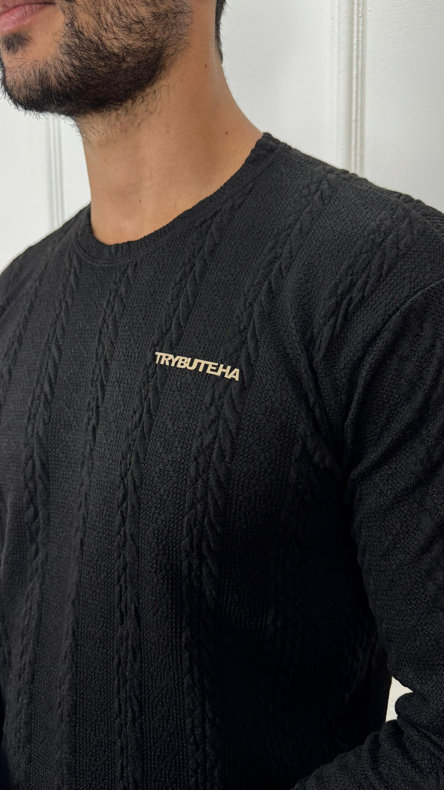 CAMISA MANGA LONGA TRICÔ - PRETA