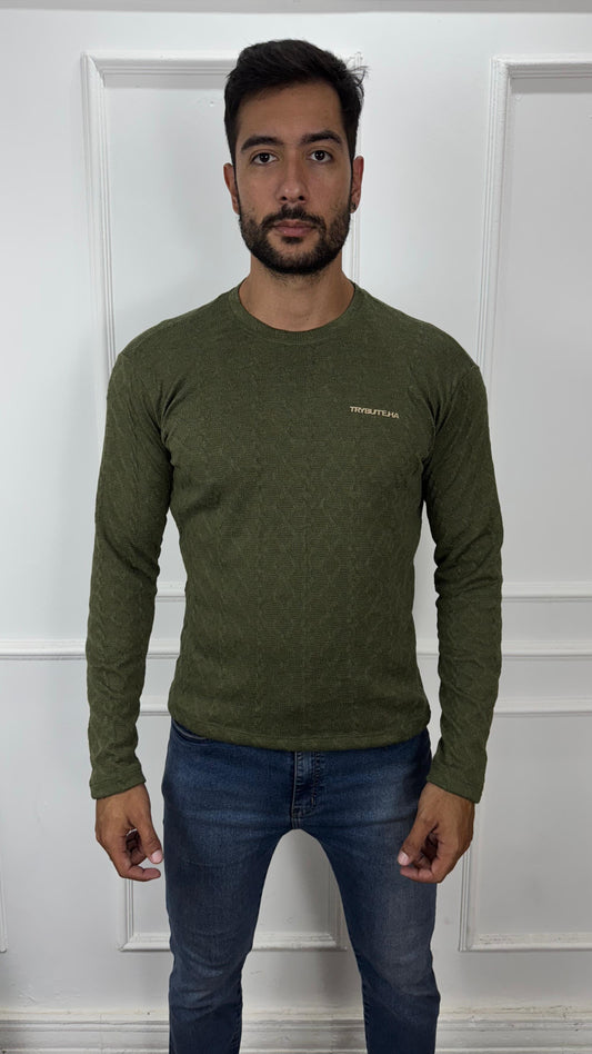 CAMISA MANGA LONGA TRICÔ - VERDE