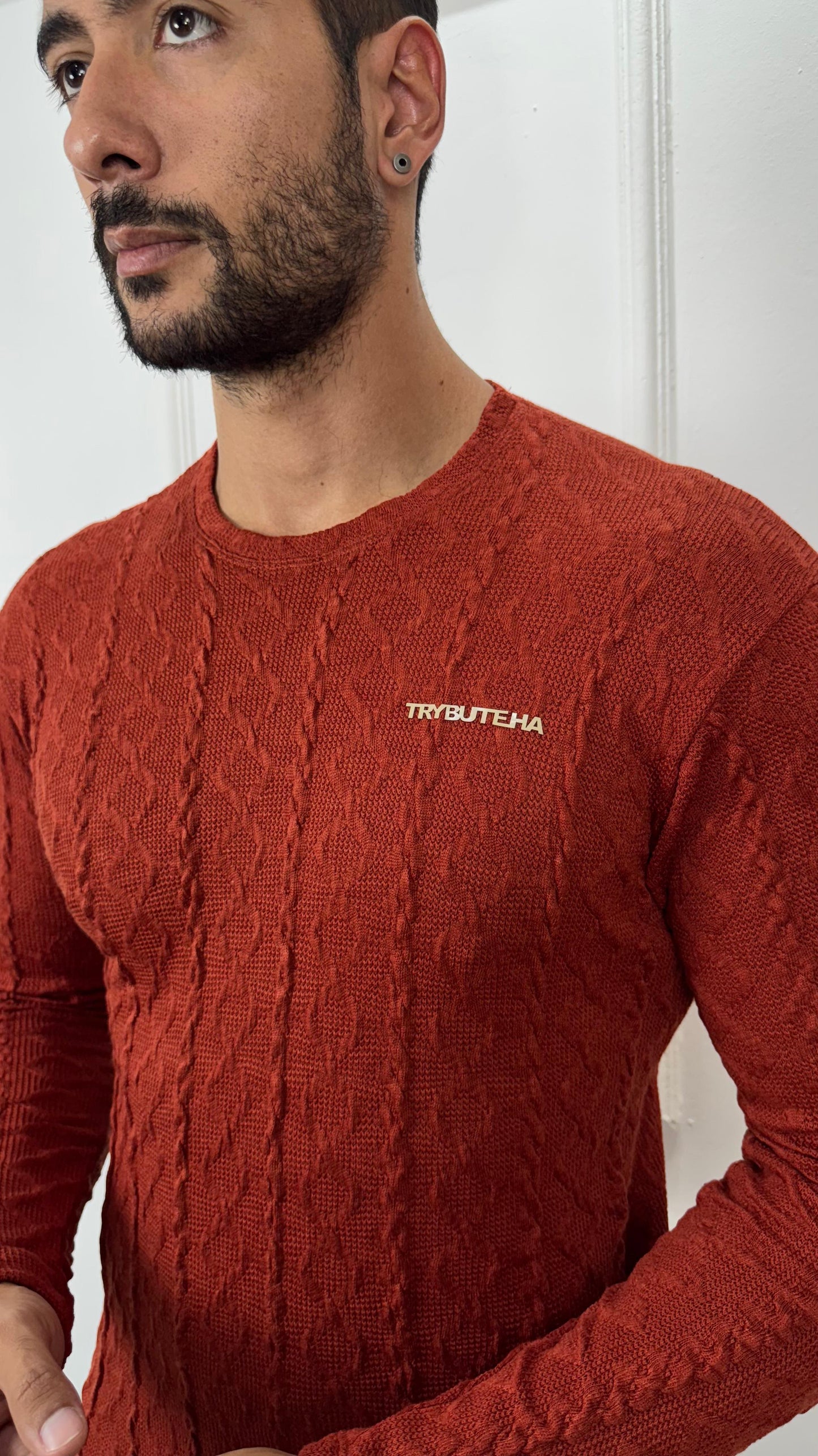 CAMISA MANGA LONGA TRICÔ - TERRACOTA