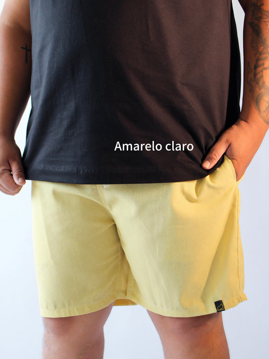SHORT LINHO AMARELO CLARO - PLUS SIZE