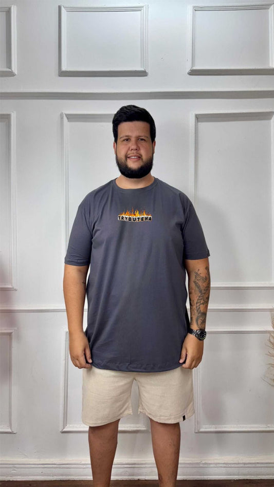 CAMISA PLUS SIZE SILK TRYBUTEHA FOGO