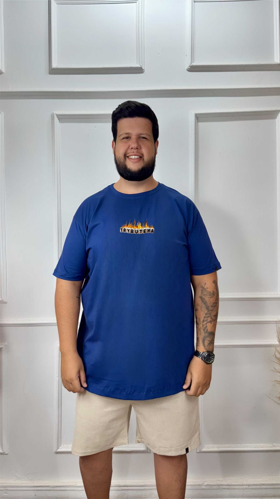 CAMISA PLUS SIZE SILK TRYBUTEHA FOGO