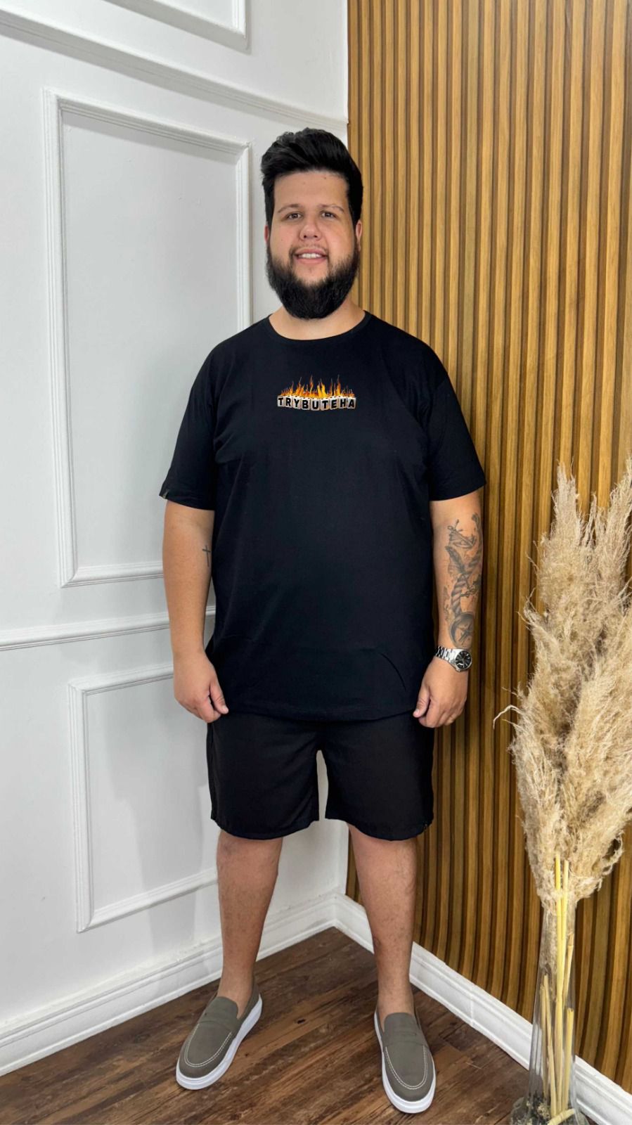 CAMISA PLUS SIZE SILK TRYBUTEHA FOGO