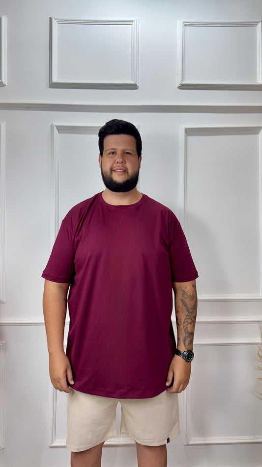 T-SHIRT BÁSICA BORDÔ  - PLUS SIZE