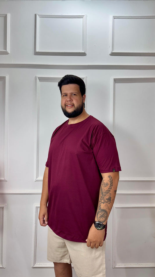 T-SHIRT BÁSICA BORDÔ  - PLUS SIZE
