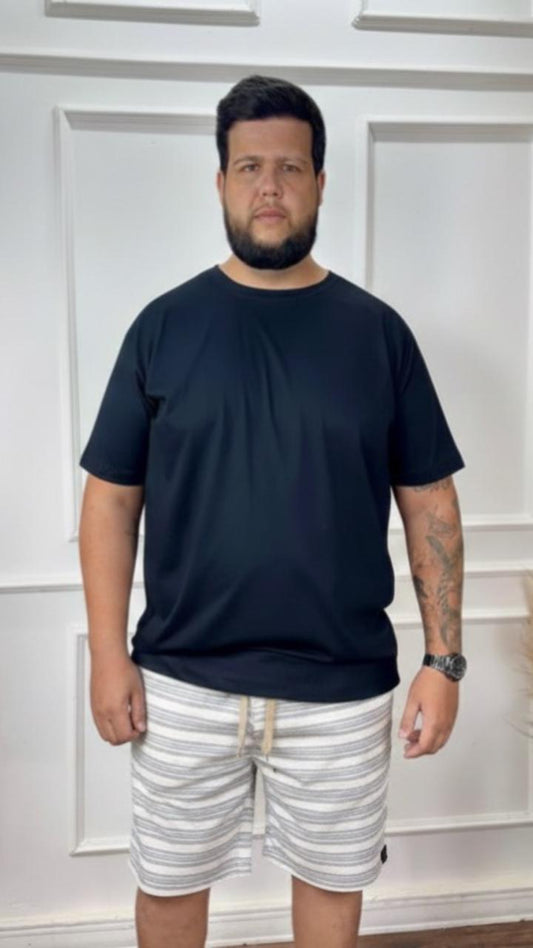 SHORT LINHO LISTRADO OFF WHITE