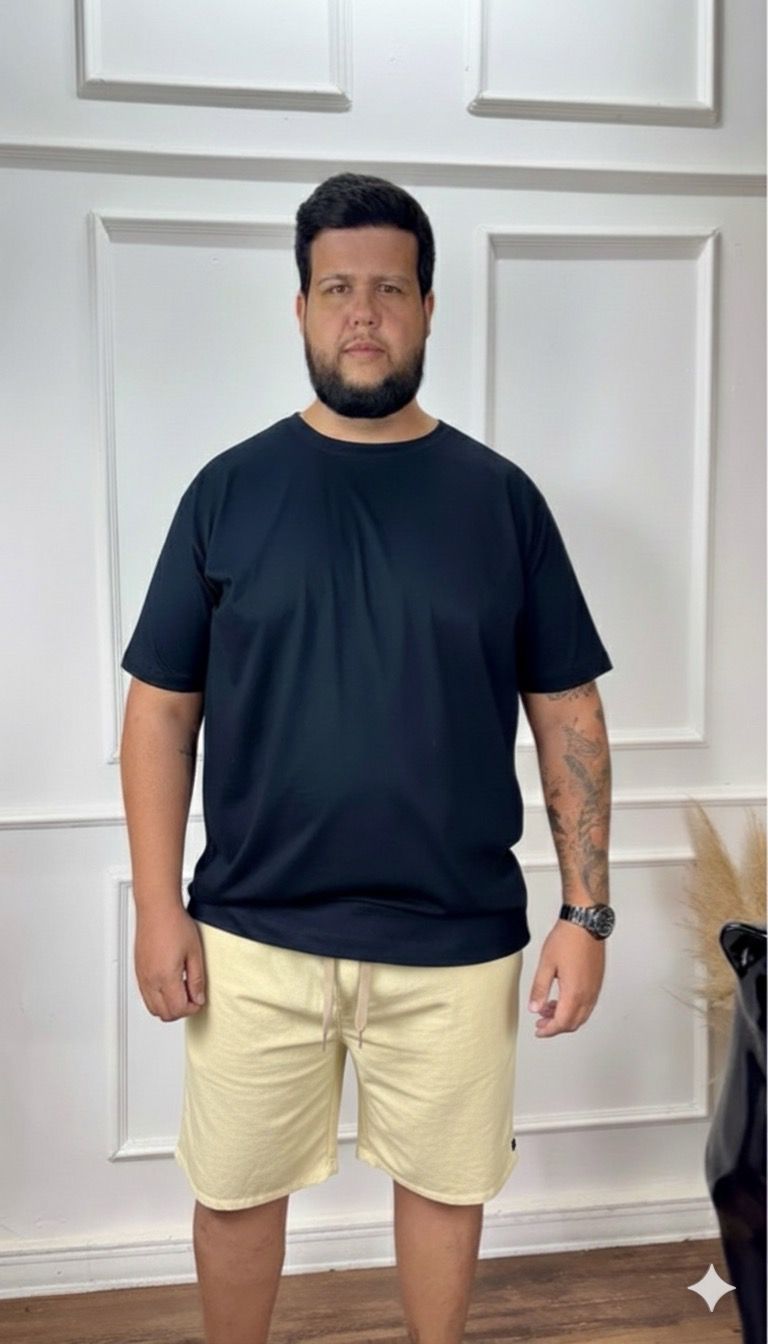 SHORT LINHO AMARELO PLUS SIZE