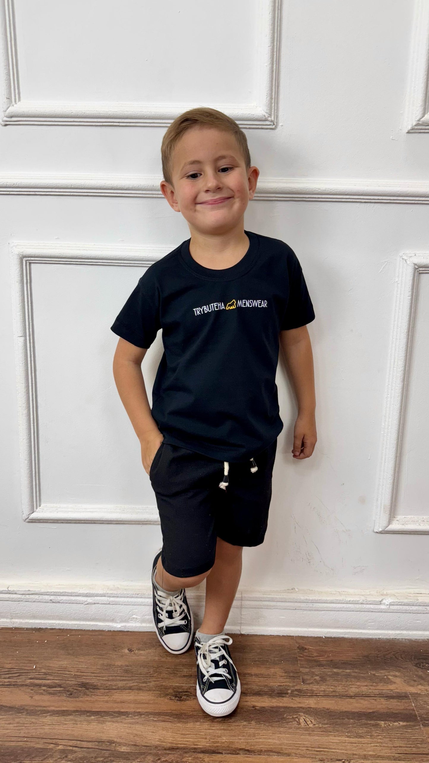 SHORT LINHO PRETO KIDS
