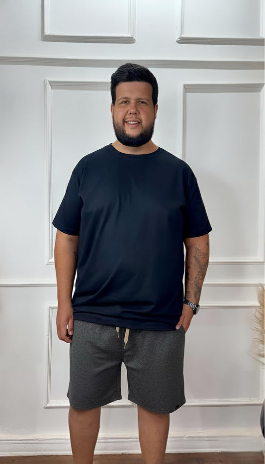 SHORT LINHO PRETO JEANS REAL PLUS SIZE