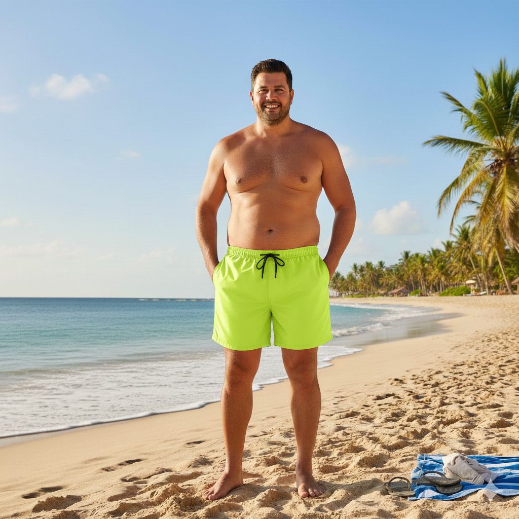 SHORT VERDE FLUORESCENTE TACTEL PLUS SIZE