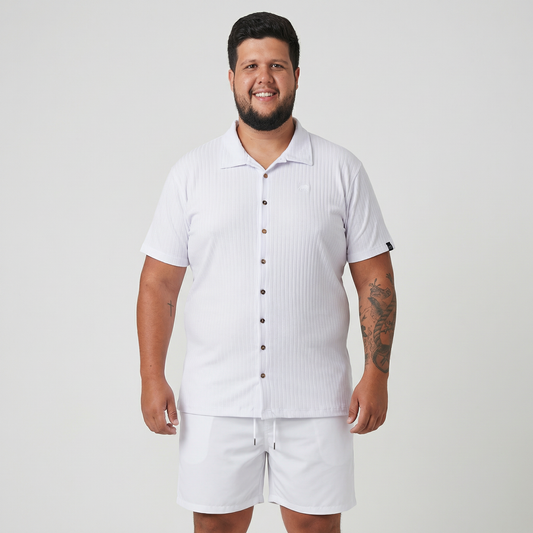 CAMISA SOCIAL BRANCA - PLUS SIZE