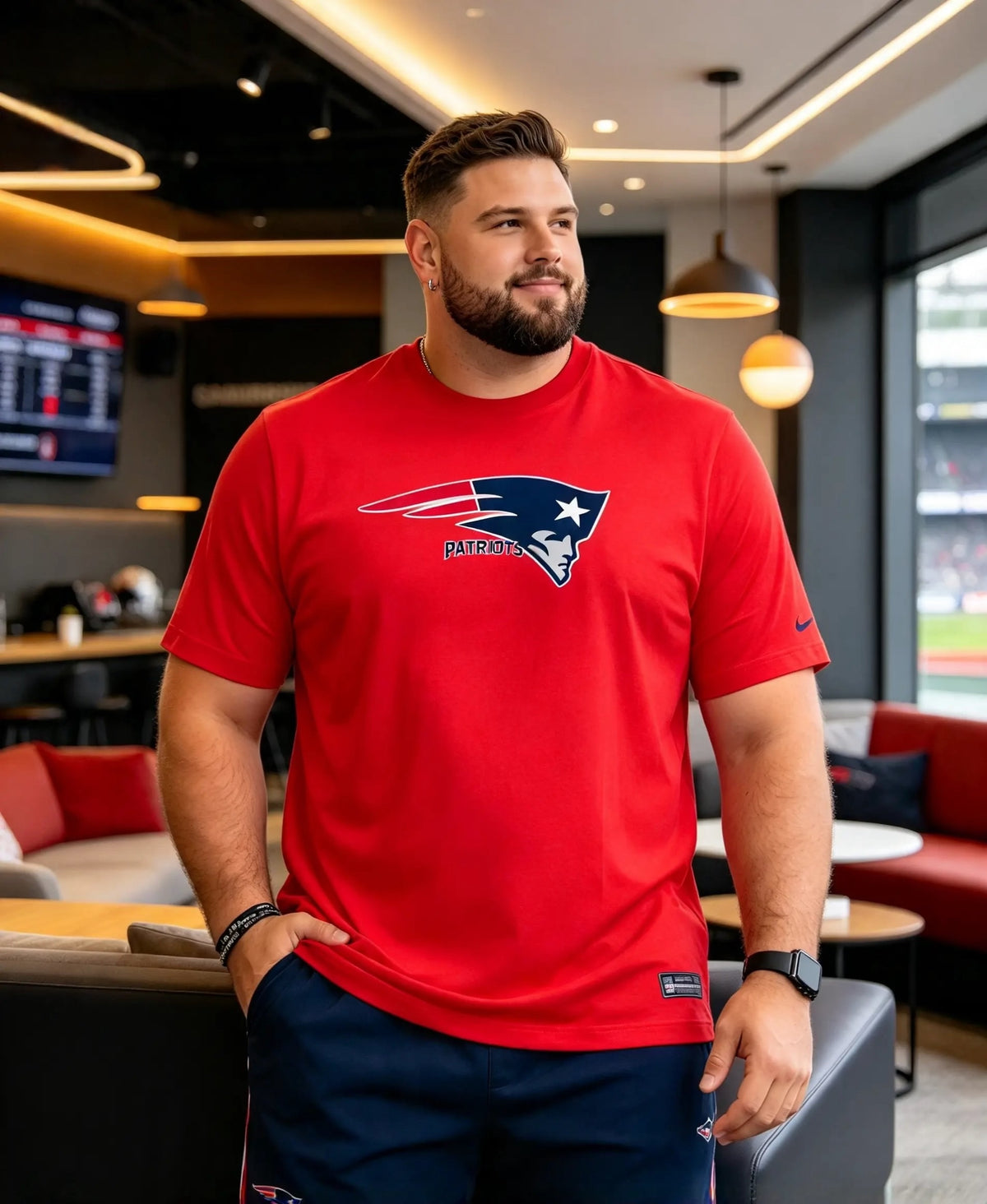 PATRIOTS LOGO GRANDE   VERMELHO
